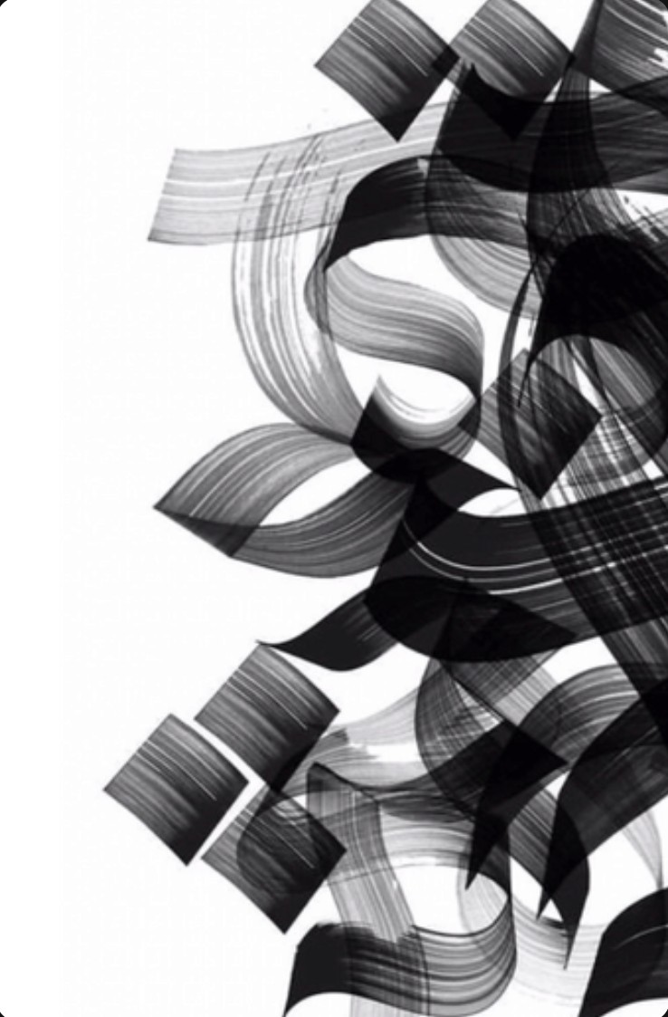 Black brush calligraphy on white